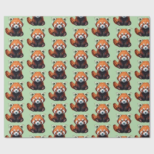 Roter Panda Geschenkpapier (Flach)
