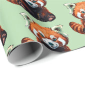 Roter Panda Geschenkpapier (Rolleneckpunkt)
