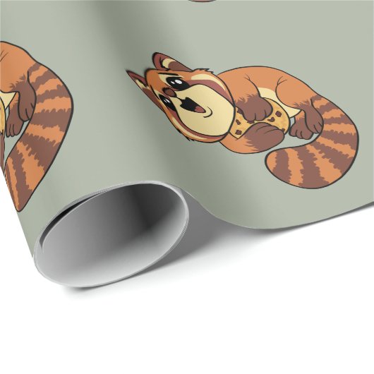Roter Panda! Geschenkpapier (Rolleneckpunkt)