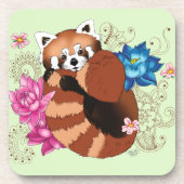 Roter Panda Getränkeuntersetzer (Vorderseite)