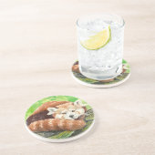 Roter Panda Getränkeuntersetzer (Seite)