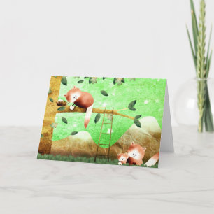 Roter Panda - Grußkarte Karte