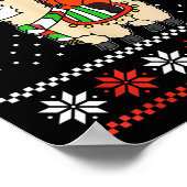 Roter Panda hässlicher Weihnachtspullover Renntier Poster (Ecke)