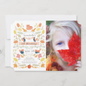 Roter Panda Herbst Jahrbuch Foto Geburtstag Einladung (Vorderseite)