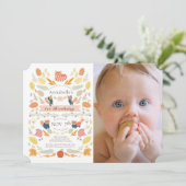 Roter Panda Herbstblätter Foto 1. Geburtstag Einladung (Stehend Vorderseite)