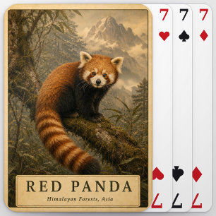Roter Panda Himalaya-Wald VINTAGE Spielkarten