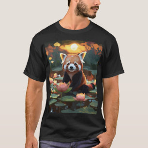 Roter Panda im Lotusteich T-Shirt