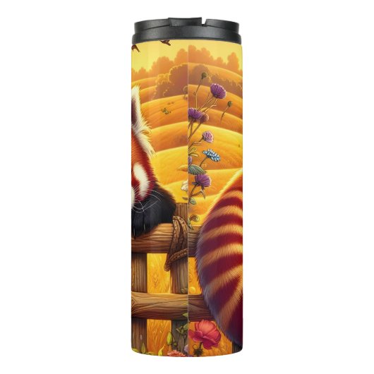 Roter Panda im Zaun Thermosbecher (Rückseite)