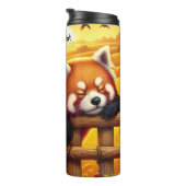 Roter Panda im Zaun Thermosbecher (Nach rechts gedreht)