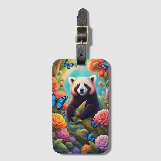 Roter Panda in Bloom Gepäckanhänger (Vorderseite Vertikal)