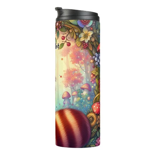 Roter Panda in einem Blumenrahmen Thermosbecher (Nach rechts gedreht)