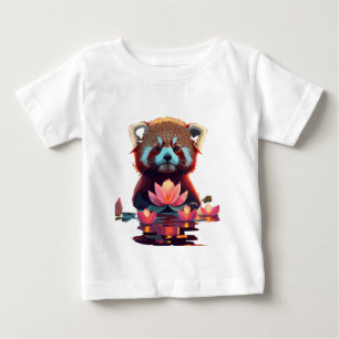 Roter Panda in einem Lotusteich Baby T-shirt