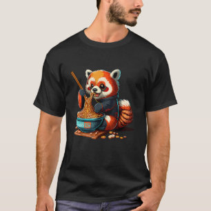 Roter Panda isst Ra Otaku Japanisch T-Shirt