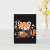 Roter Panda isst Ramen-Nudeln Karte (Gelbe Blume)