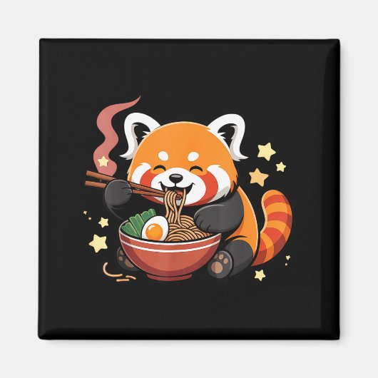 Roter Panda isst Ramen-Nudeln Magnet (Vorne)