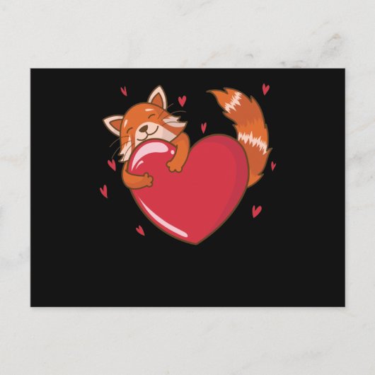 Roter Panda ist verliebt Bärenkatze Bambus Postkarte (Vorderseite)