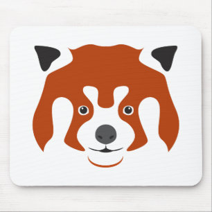 ROTER PANDA-KOPF MOUSEPAD