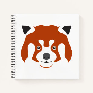 ROTER PANDA-KOPF NOTIZBLOCK