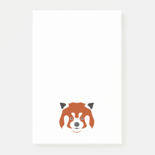ROTER PANDA-KOPF POST-IT KLEBEZETTEL