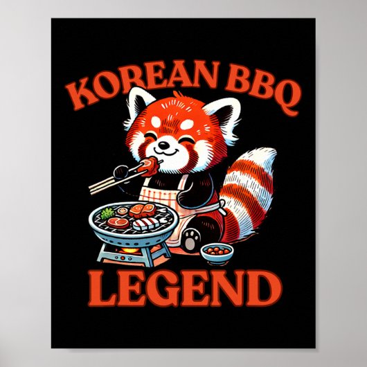 Roter Panda Koreanischer Bbq-Legende Poster (Vorne)