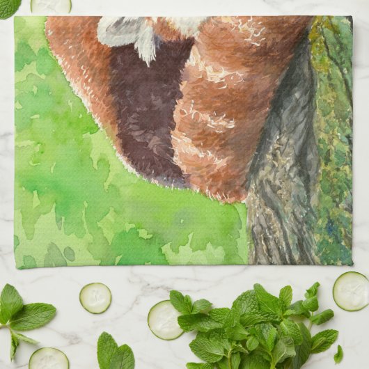 Roter Panda Küchentuch (Gefaltet)