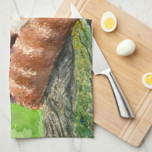 Roter Panda Küchentuch (Viertel Falte)