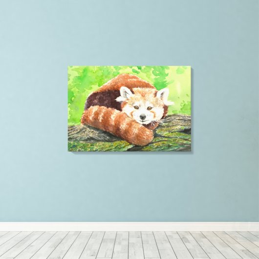 Roter Panda Leinwanddruck (Insitu (Holzboden))
