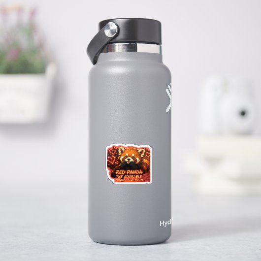 Roter Panda „Liebenswerter Chaos-Gremlin“ Aufkleber (HydroFlask)