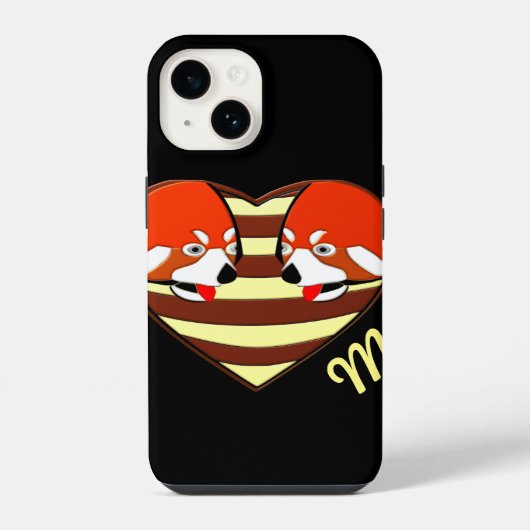 Roter Panda Liebesherz iPhone Hülle (Rückseite)