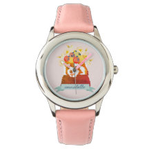 Roter Panda mit Blume Crosa Pink Watch