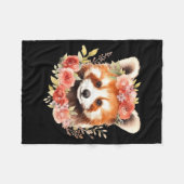 Roter Panda mit Blumenkrone Lustiges Unisex-Design Fleecedecke (Vorderseite (Horizontal))