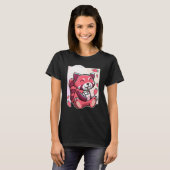 Roter Panda mit Erdbeermilch T-Shirt (Vorne ganz)