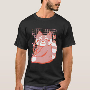 Roter Panda mit farbenfrohen Blumen für Kinder T-Shirt