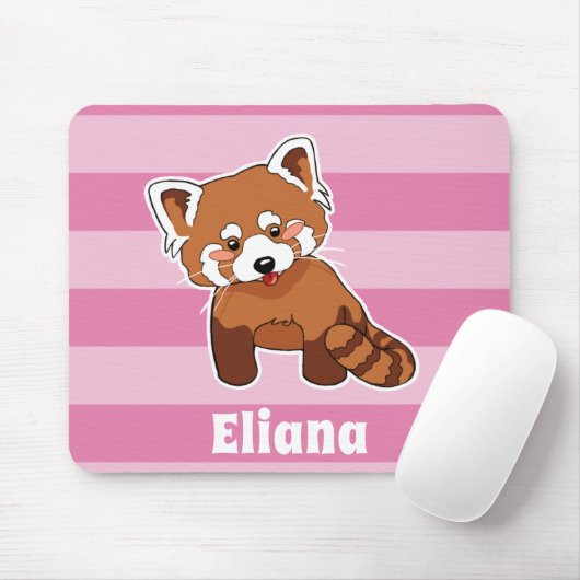Roter Panda mit Ihrem Namen - personalisiertes Mousepad (Mit Mouse)