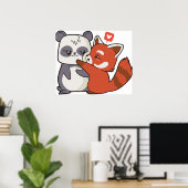 Roter Panda mit Panda Poster (Heimbüro)