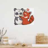 Roter Panda mit Panda Poster (Küche)
