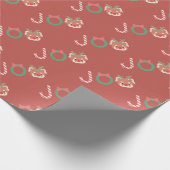 Roter Panda mit Rentier-Headpiece-Wrapping Paper Geschenkpapier (Ecke)