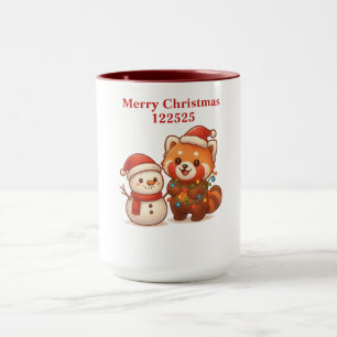 Roter Panda mit Schneemann Tasse