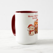 Roter Panda mit Schneemann Tasse (Vorderseite Links)