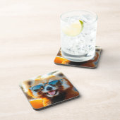 Roter Panda mit Smoothie Getränkeuntersetzer (Rechte Seite)