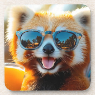 Roter Panda mit Smoothie Getränkeuntersetzer