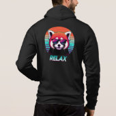 Roter Panda mit Sonnenbrille mit dem Wort Relax Hoodie (Rückseite)