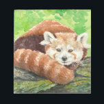 Roter Panda Notizblock<br><div class="desc">Aquarellmalerei eines roten Panda auf einem alten Baumstamm.</div>