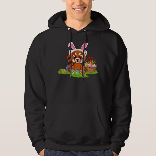 Roter Panda Ostereier Jagd Sonne Roter Panda Easte Hoodie (Vorderseite)