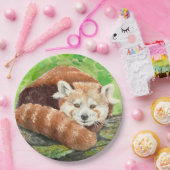 Roter Panda Pappteller (Party)
