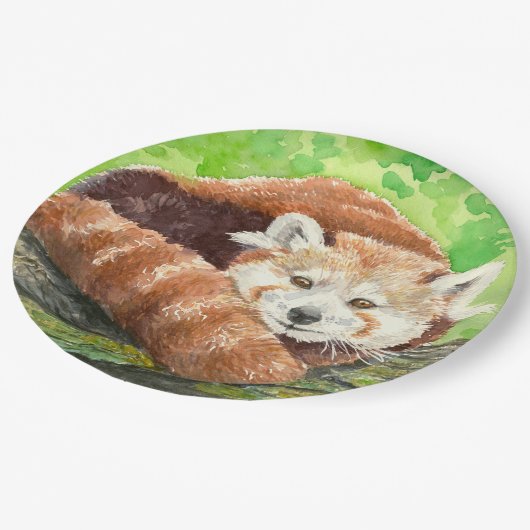 Roter Panda Pappteller (Schrägansicht)
