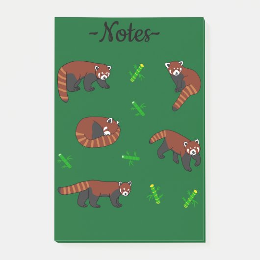Roter Panda Post-it Klebezettel (Vorderseite)