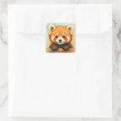 Roter Panda Quadratischer Aufkleber (Tasche)