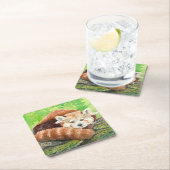 Roter Panda Rechteckiger Pappuntersetzer (Vor Ort)