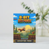 Roter Panda, Retro-8-Bit-Pixel-Art Postkarte (Stehend Vorderseite)